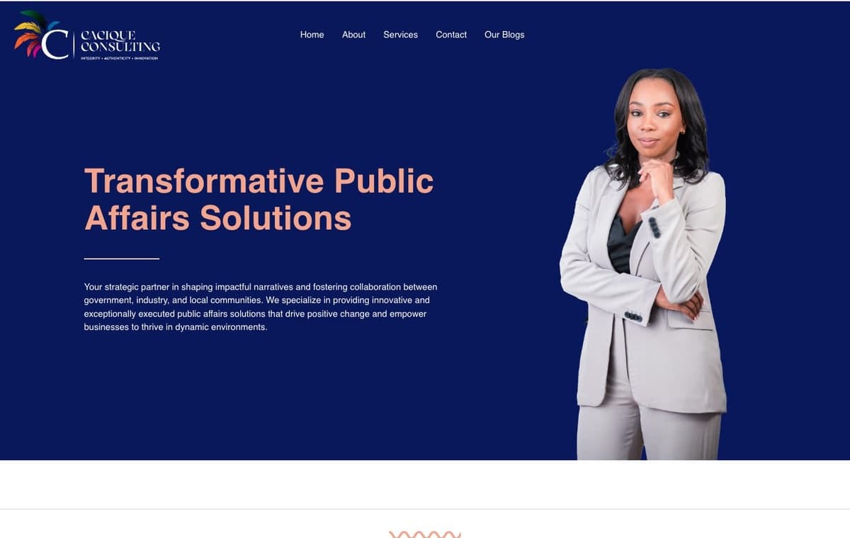Cacique Consulting homepage screenshot