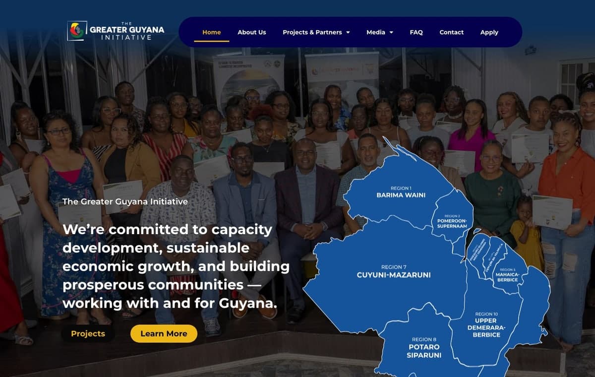 Greater Guyana Initiative homepage screenshot